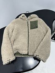 Okify MiuMiu Beige Teddy Down Jacket Unisex - 4