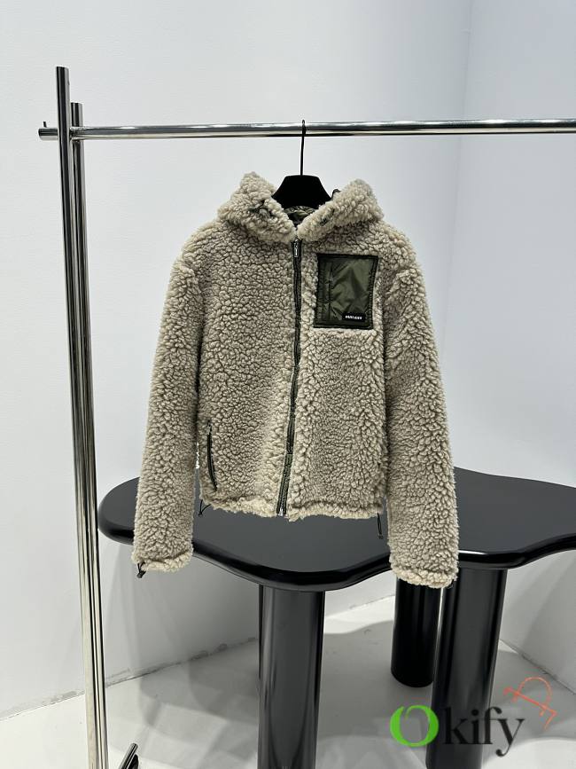 Okify MiuMiu Beige Teddy Down Jacket Unisex - 1