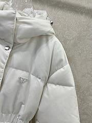 Okify Prada White Goose Down Jacket With Waist Bag For Women - 5