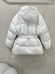 Okify Prada White Goose Down Jacket With Waist Bag For Women - 4