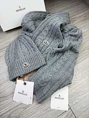 Okify Moncler Set Gray Beanie And Scarf 1 - 5