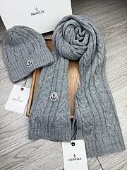 Okify Moncler Set Gray Beanie And Scarf 1 - 6