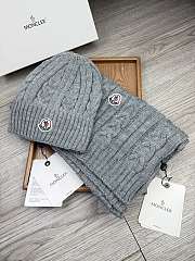Okify Moncler Set Gray Beanie And Scarf 1 - 3