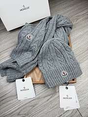 Okify Moncler Set Gray Beanie And Scarf 1 - 2