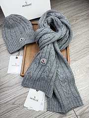 Okify Moncler Set Gray Beanie And Scarf 1 - 1
