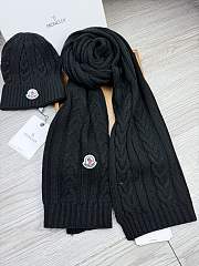 Okify Moncler Set Black Beanie And Scarf 1 - 2