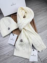 Okify Moncler Set White Beanie And Scarf 1 - 1