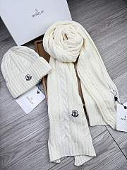 Okify Moncler Set White Beanie And Scarf 1 - 3