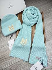 Okify Moncler Set Blue Beanie And Scarf 2 - 1