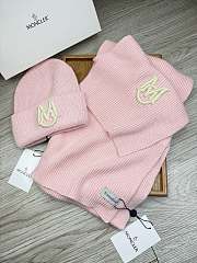 Okify Moncler Set Pink Beanie And Scarf 2 - 5