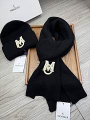 Okify Moncler Set Black Beanie And Scarf 2 - 1