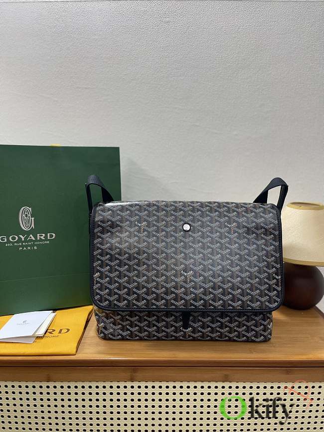 Okify Goyard Capetien MM Messenger Bag Black 39x26x13cm - 1