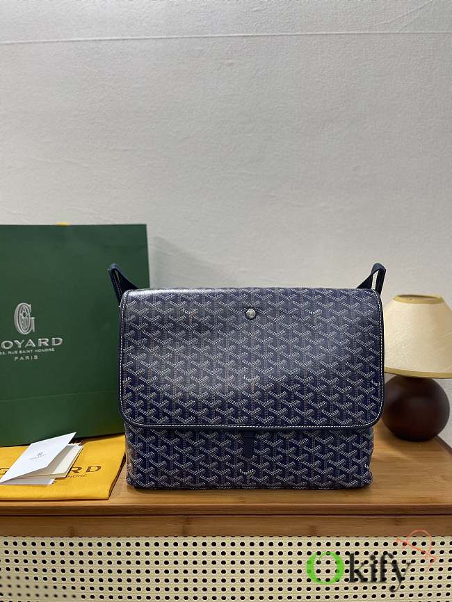 Okify Goyard Capetien MM Messenger Bag Dark Blue 39x26x13cm - 1