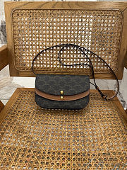 Okify Celine Due Wallet On Strap In Triomphe Canvas And Calfskin 20x13x6cm - 1