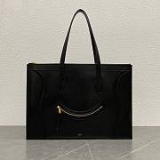Okify Celine Flat Cabas New Luggage Bag In Glossy Calfskin Black 44.5x31.5x0.5cm - 1