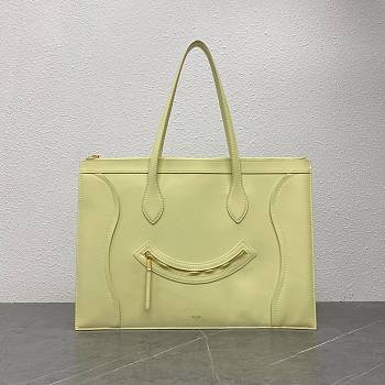 Okify Celine Flat Cabas New Luggage Bag In Glossy Calfskin Light Yellow 44.5x31.5x0.5cm