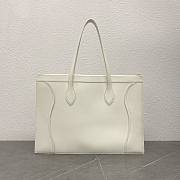 Okify Celine Flat Cabas New Luggage Bag In Glossy Calfskin White 44.5x31.5x0.5cm - 5