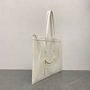 Okify Celine Flat Cabas New Luggage Bag In Glossy Calfskin White 44.5x31.5x0.5cm - 4