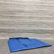 Okify Celine Flat Cabas New Luggage Bag In Glossy Calfskin Blue 44.5x31.5x0.5cm - 4