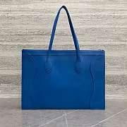 Okify Celine Flat Cabas New Luggage Bag In Glossy Calfskin Blue 44.5x31.5x0.5cm - 3