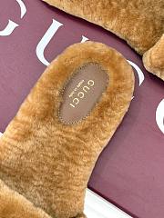 Okify Gucci Horsebit Women Wool Slippers Brown - 6