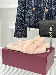 Okify Gucci Horsebit Women Wool Slippers Pink - 3