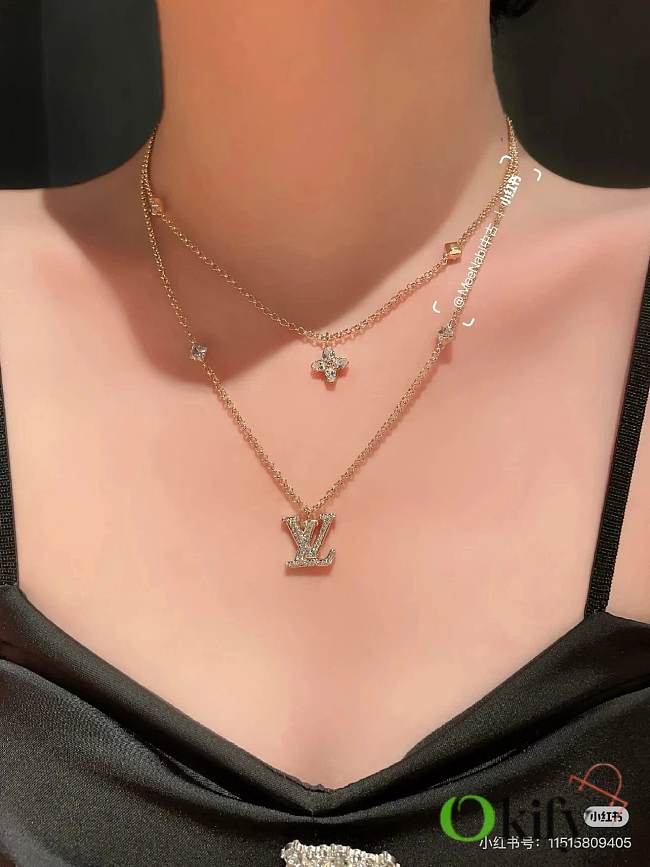 Okify Louis Vuitton Lady Necklace Gold - 1