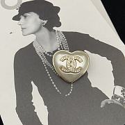 Okify CC Heart Shape Silver Brooch  - 3