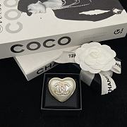Okify CC Heart Shape Silver Brooch  - 5