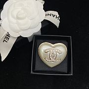 Okify CC Heart Shape Silver Brooch  - 1