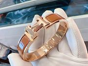 Okify Hermes Rose Gold Bracelet Brown - 1