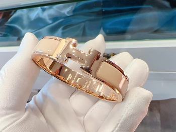Okify Hermes Rose Gold Bracelet Beige 