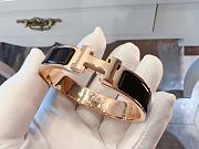Okify Hermes Rose Gold Bracelet Black - 1
