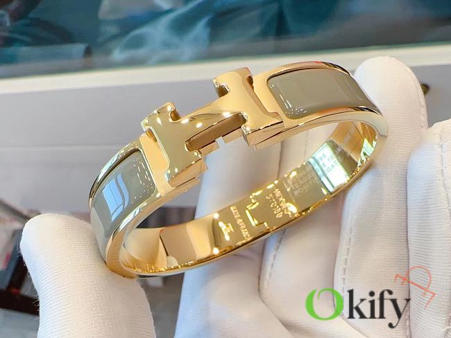 Okify Hermes Rose Gold Bracelet Gray - 1