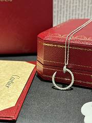 Okify Cartier Silver Nail Necklace With Diamonds - 3