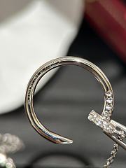 Okify Cartier Silver Nail Necklace With Diamonds - 2