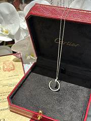 Okify Cartier Silver Nail Necklace With Diamonds - 1