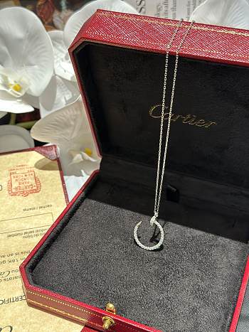 Okify Cartier Silver Nail Necklace With Diamonds