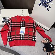 Okify Burberry Red Plaid Kid Sweater - 5
