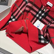Okify Burberry Red Plaid Kid Sweater - 4