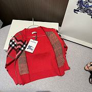 Okify Burberry Red Plaid Kid Sweater - 3