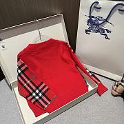 Okify Burberry Red Plaid Kid Sweater - 2