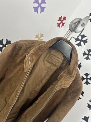 Okify Gucci Brown Suede Embossed Jacket - 6