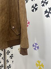 Okify Gucci Brown Suede Embossed Jacket - 5