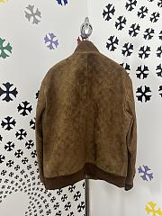 Okify Gucci Brown Suede Embossed Jacket - 4
