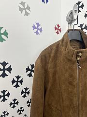 Okify Gucci Brown Suede Embossed Jacket - 3