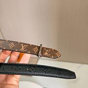 Okify Louis Vuitton Black Belt Silver Hardware 2cm - 5