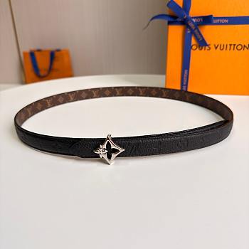 Okify Louis Vuitton Black Belt Silver Hardware 2cm