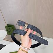 Okify Gucci Black Belt Silver Hardware 3.5cm - 4