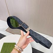 Okify Gucci Black Belt Silver Hardware 3.5cm - 3